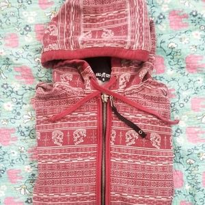 Kill City Hoodie Wine Red color w Skulls & Daggers